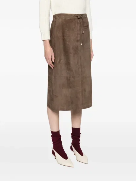 Велурена миди пола Max Mara кафяво
