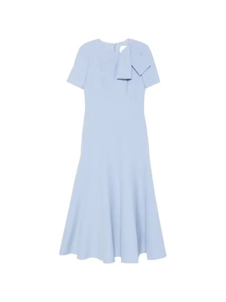 Rochie midi Roland Mouret cu funde în linie A albastru