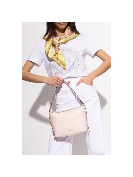 Torebka hobo Furla skórzana różowa