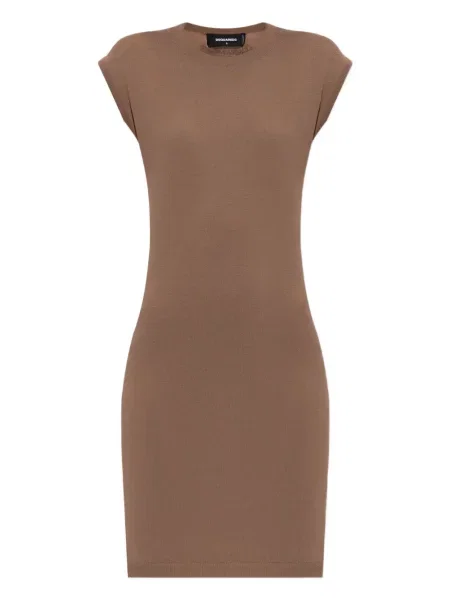 Rochie Dsquared2 cu broderie de costum maro