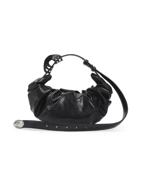 Torebka hobo Diesel z falbankami czarna