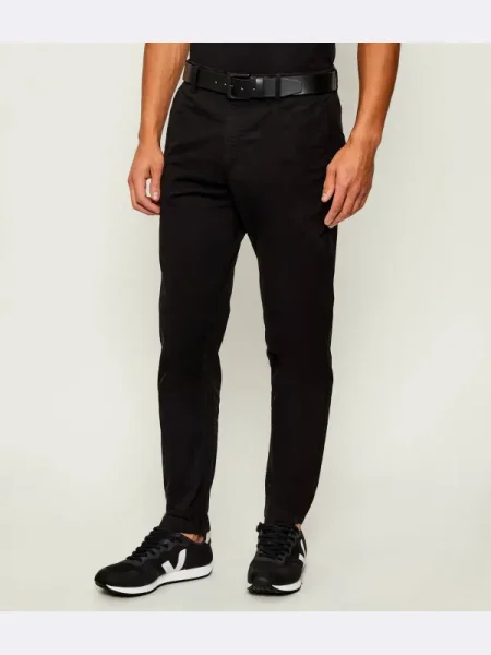 BOSS ORANGE Pantaloni chino | Tapered fit negru