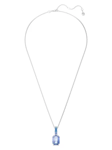 Lniany naszyjnik Swarovski szary
