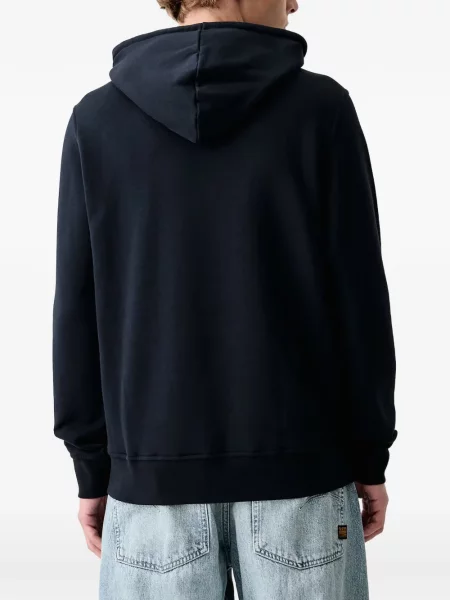 Суичър с качулка Trussardi бродиран с връзки синьо