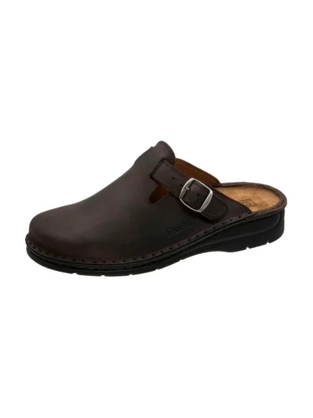 Klapki Fischer Markenschuh brązowe