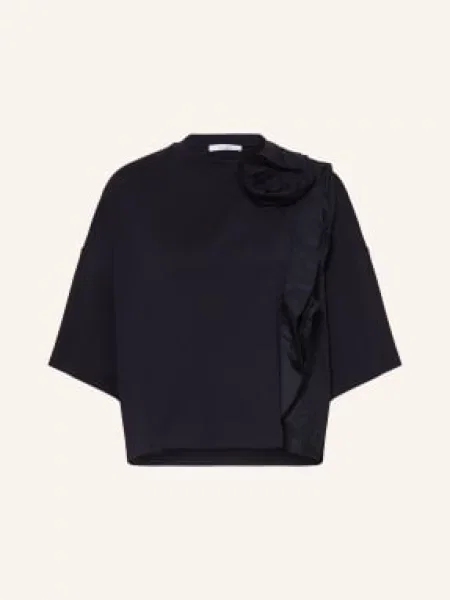 Max Mara Tričko Era S Volánky tmavě modrá
