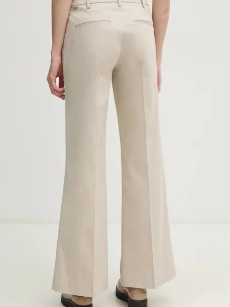 Kalhoty Calvin Klein zvony high waist béžová