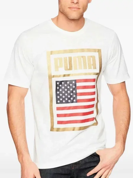 Tricou Puma cu imagine alb