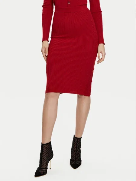 Guess Fustă midi Roșu bordo