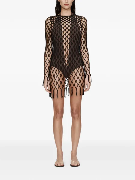 Rochie mini Christopher Esber tricotate de costum maro