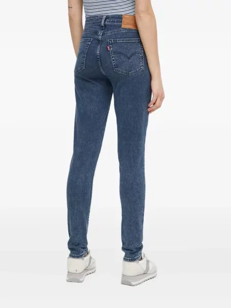 Ретро слаб дънки skinny fit Levi's® с разкъсвания синьо