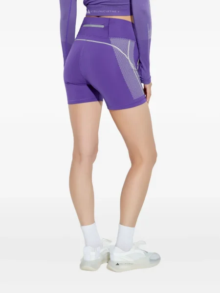 Pantaloni scurți de sport Adidas By Stella Mccartney cu dungi violet