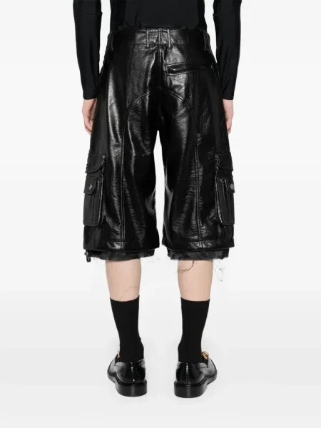 Kožne kratke hlače Martine Rose crna