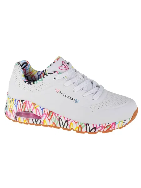 SKECHERS Nízke tenisky Loving Love modrá / žltá / ružová biela