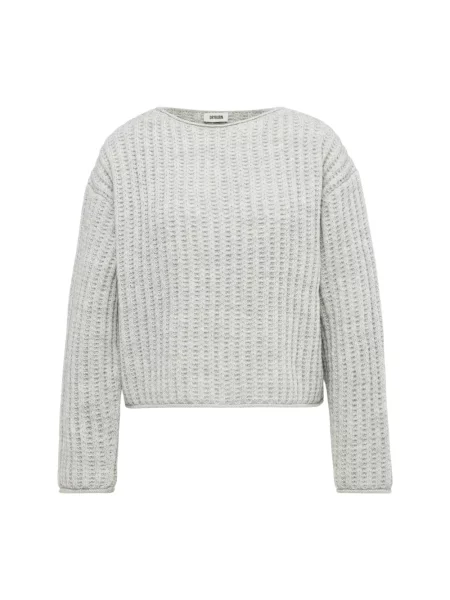 Sweter z dzianiny z okrągłym dekoltem model ‘IMENY’ Drykorn szary