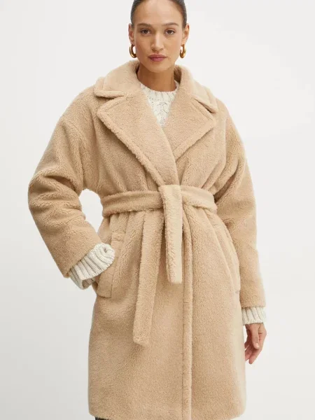 Weekend Max Mara palton de lana de tranzitie bej