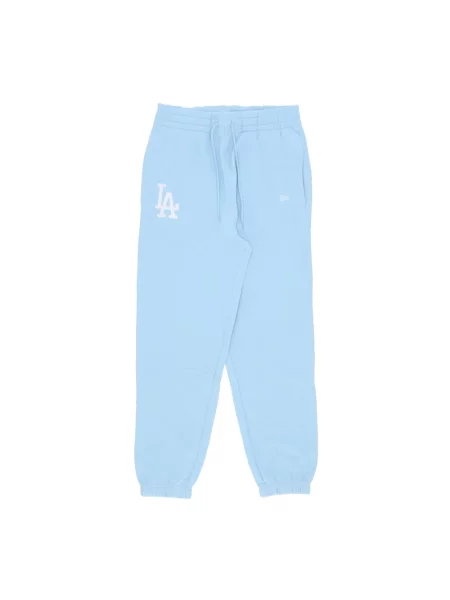 Lniane lekkie joggery New Era niebieskie