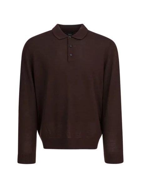 Tricou polo Vince de lână maro