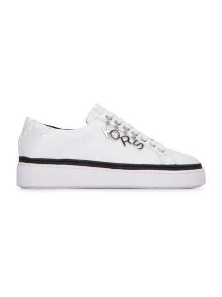 Sneakersy Michael Kors sznurowane skórzane białe