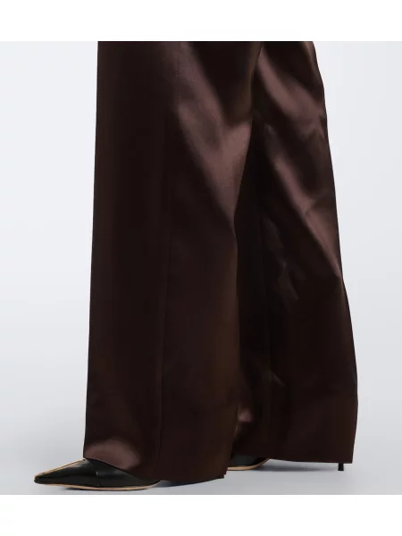 Pantaloni Tom Ford din satin maro