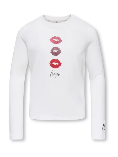 ONLY GIRLS Tricou KOGLEJLA roz deschis / roşu închis / negru alb