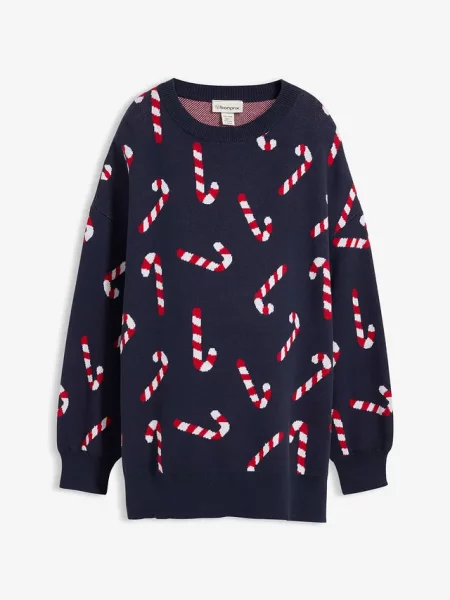 Sweter ciążowy z rozcięciami niebieski