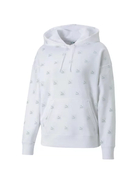Bluza Puma Brand Love AOP Hoodie FL biała