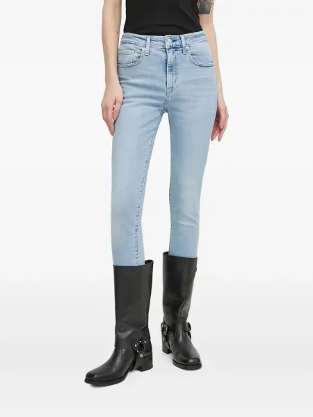 Ретро слаб дънки skinny fit Levi's® с разкъсвания синьо