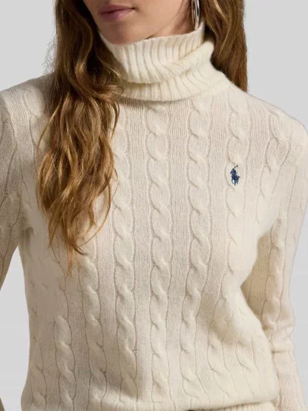 Polo Ralph Lauren Wełniany sweter z zawartością kaszmiru Kobiety Kaszmir jednolity S biały