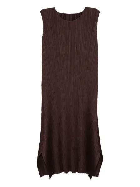 Rochie Pleats Please Issey Miyake de costum maro