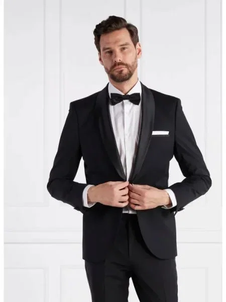 HUGO de lână sacou negru