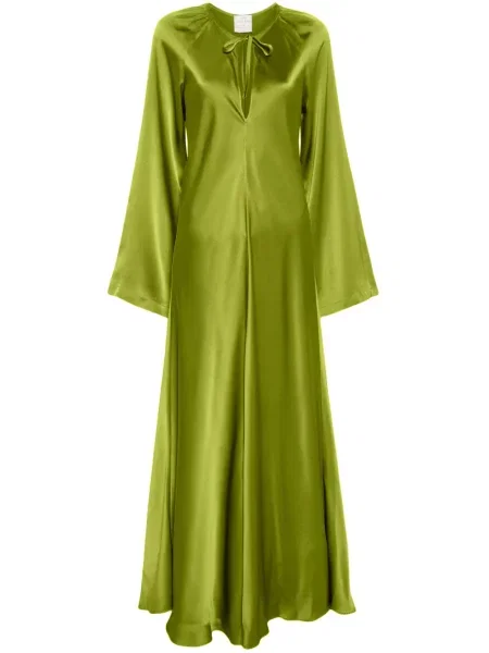 Svilena odgovarati maksi haljina Forte_forte zelena