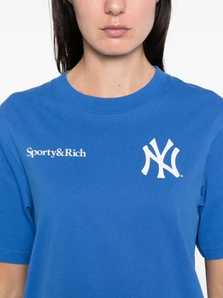 Тениска Sporty & Rich с кръгло деколте синьо