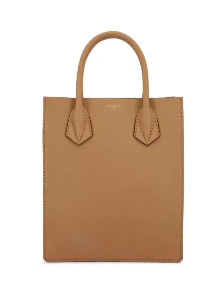 Geantă shopper Moreau din piele cu imagine maro