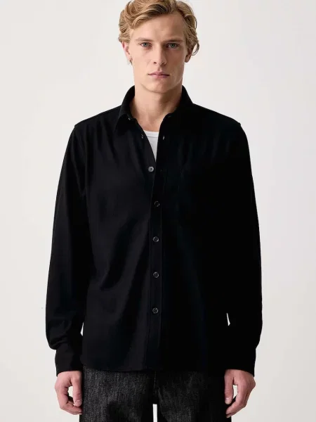 Rag & bone cămașă pentru bărbați cu lână negru