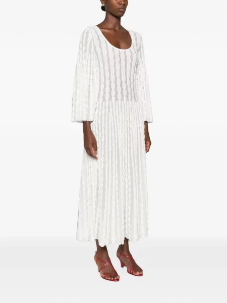Lung rochie midi Antonino Valenti tricotate alb