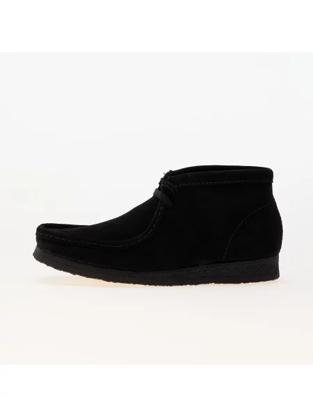 Botki Clarks Originals skórzane na płaskim obcasie czarne