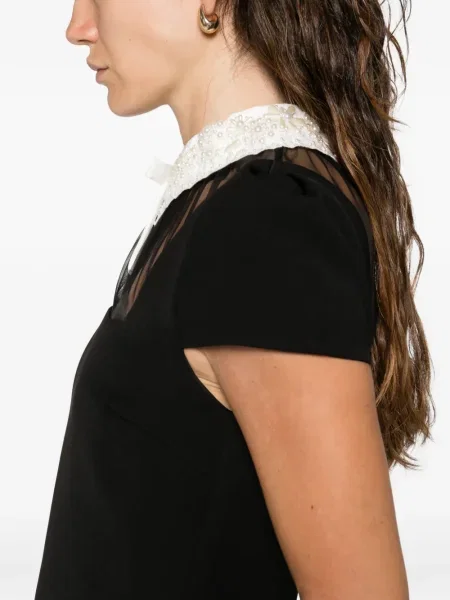 Rochie mini Self-portrait cu mărgele de costum negru