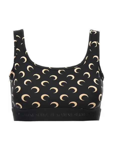 Top Marine Serre żakardowy na ramiączkach o krotszym kroju czarny