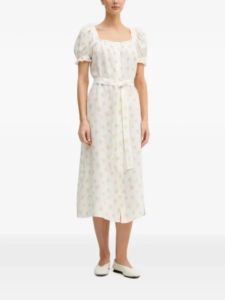 Rochie midi Sleeper de in cu imagine alb