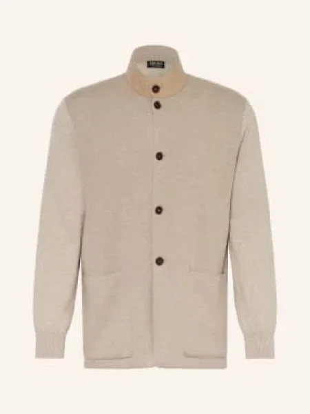 Zegna Kašmírový Svetr S Kůží béžová