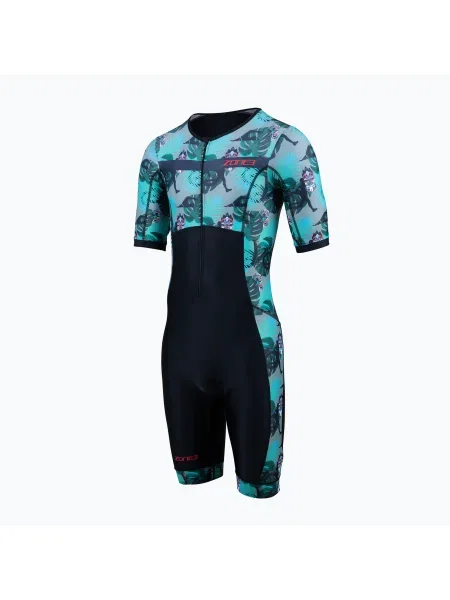 Мъжки костюм за триатлон Activate+ с къс ръкав tribal rush/black/khaki черно