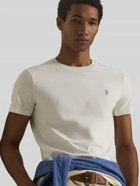T-shirt o kroju regular fit z czystej bawełny Polo Ralph Lauren beżowa