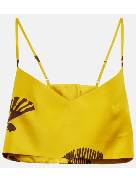 Svilen top Asceno rumena