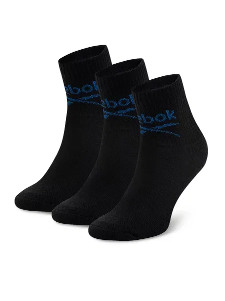 Σετ 3 ζευγάρια ψηλές κάλτσες unisex Reebok μαύρο