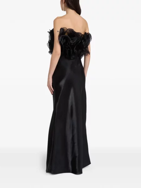 Bluzka L'idée z falbankami bez ramiączek czarna