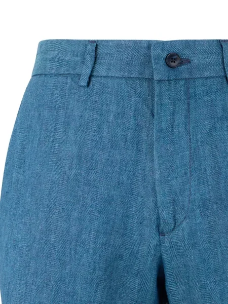 Lininiai kelnės Brooks Brothers su eglutės raštu mėlyna