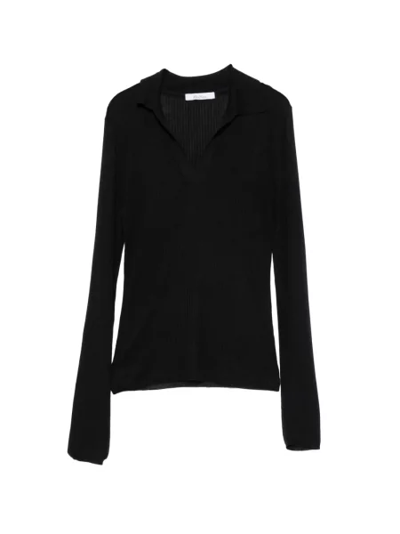 Tricou polo Max Mara tricotate negru