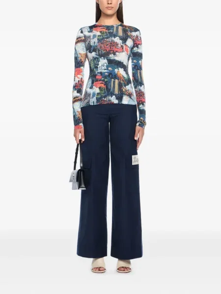 Top Off-white cu imagine lung alb