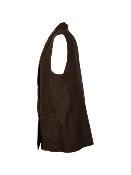 Lniana kamizelka Purotatto brązowa